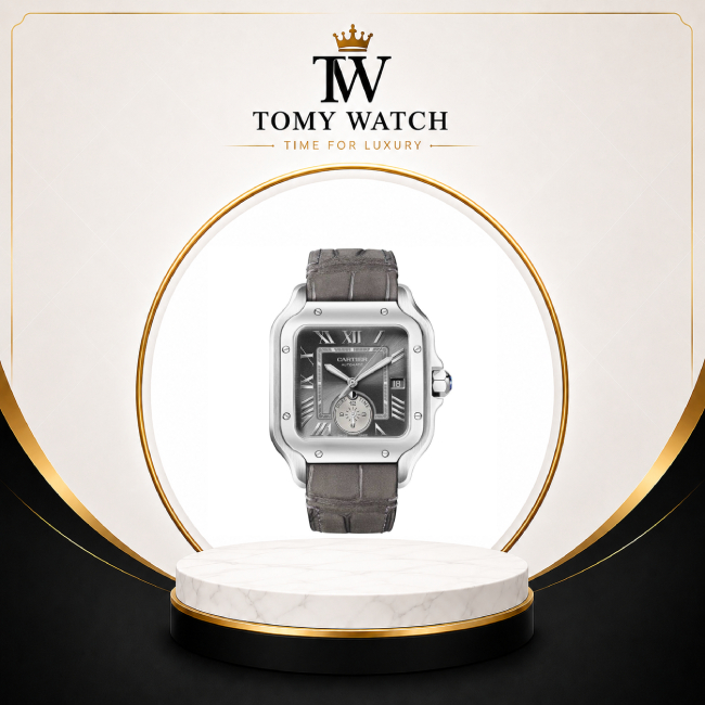 ساعت مچی مردانه کارتیه سانتوس دوال تایم (کارتیر) ( های کپی ) ( CARTIER DUAL TIME)