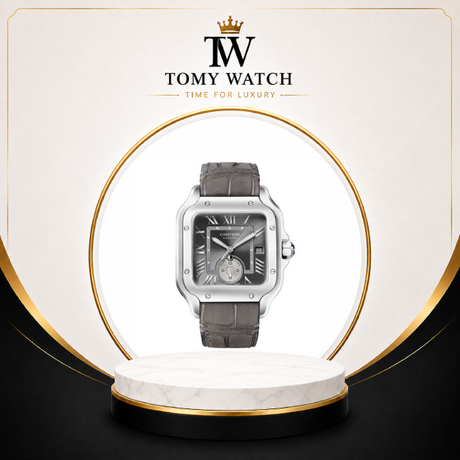 ساعت مچی مردانه کارتیه سانتوس دوال تایم (کارتیر) ( های کپی ) ( CARTIER DUAL TIME)