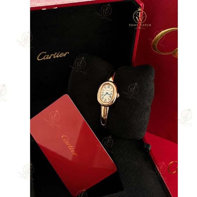 ساعت مچی زنانه کارتیه مدل النگویی ( های کپی ) Cartier Baignoire