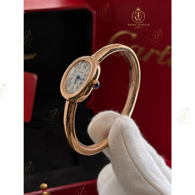 ساعت مچی زنانه کارتیه مدل النگویی ( های کپی ) Cartier Baignoire
