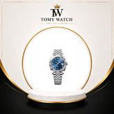 ساعت مچی مردانه رولکس دیتجاست صفحه آبی اعداد رومی بند استیل های کپی Rolex Datejust - YZ